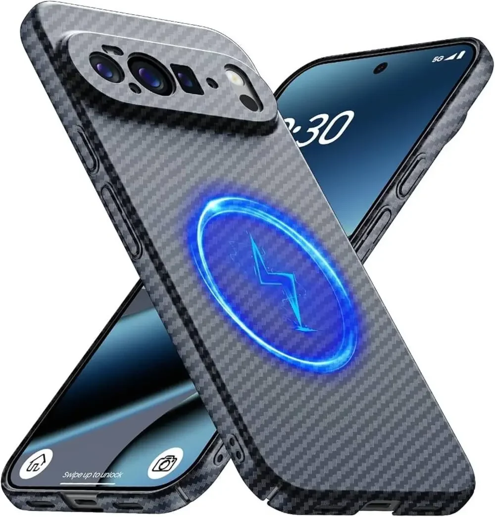 NIB GRECAZO Google Pixel 10 Pro XL Magnetic Carbon Fiber Texture Slim Case Black